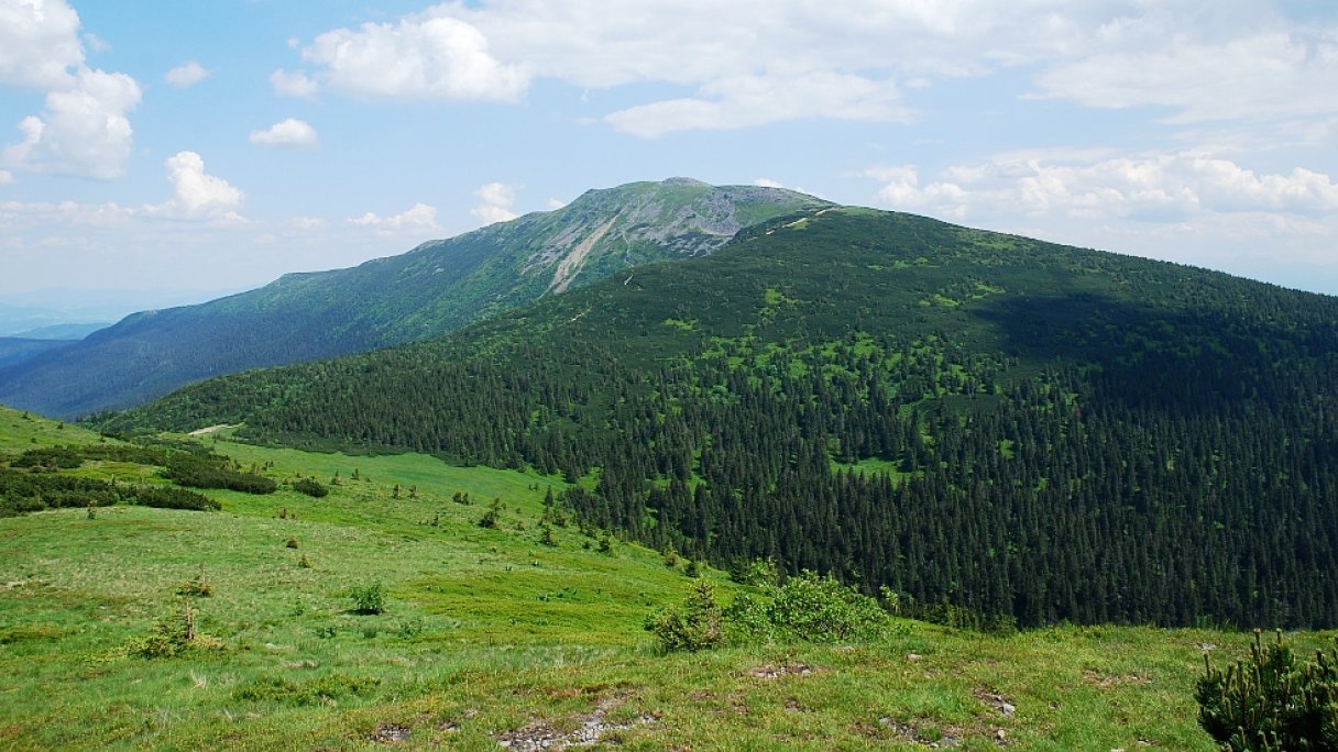 Túra na Babiu horu z Oravskej Polhory 1 Autor: PPawel Zdroj: https://sk.wikipedia.org/wiki/Babia_hora#/media/S%C3%BAbor:Widok_z_Ma%C5%82ej_Babiej_na_Babi%C4%85_G%C3%B3re_-_panoramio.jpg