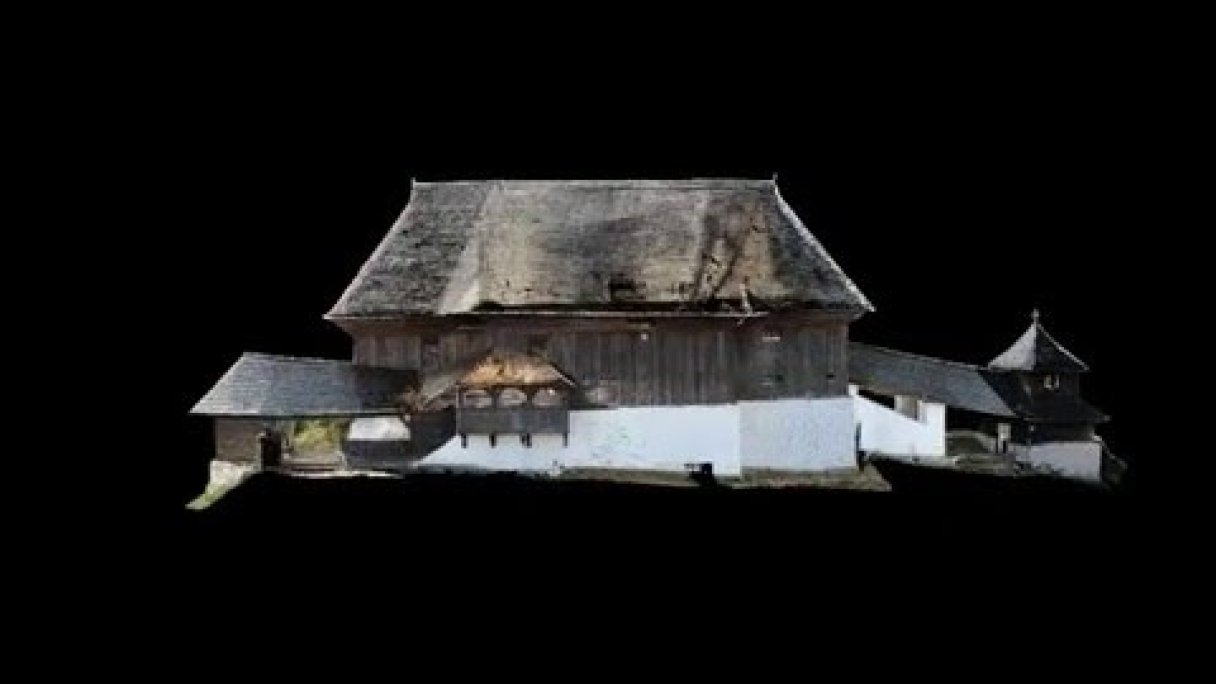 Leštiny, drevený kostol, video 3D mračno bodov Autor: Pamiatkový úrad Slovenskej Republiky Zdroj: https://www.youtube.com/@pamiatkovy_urad